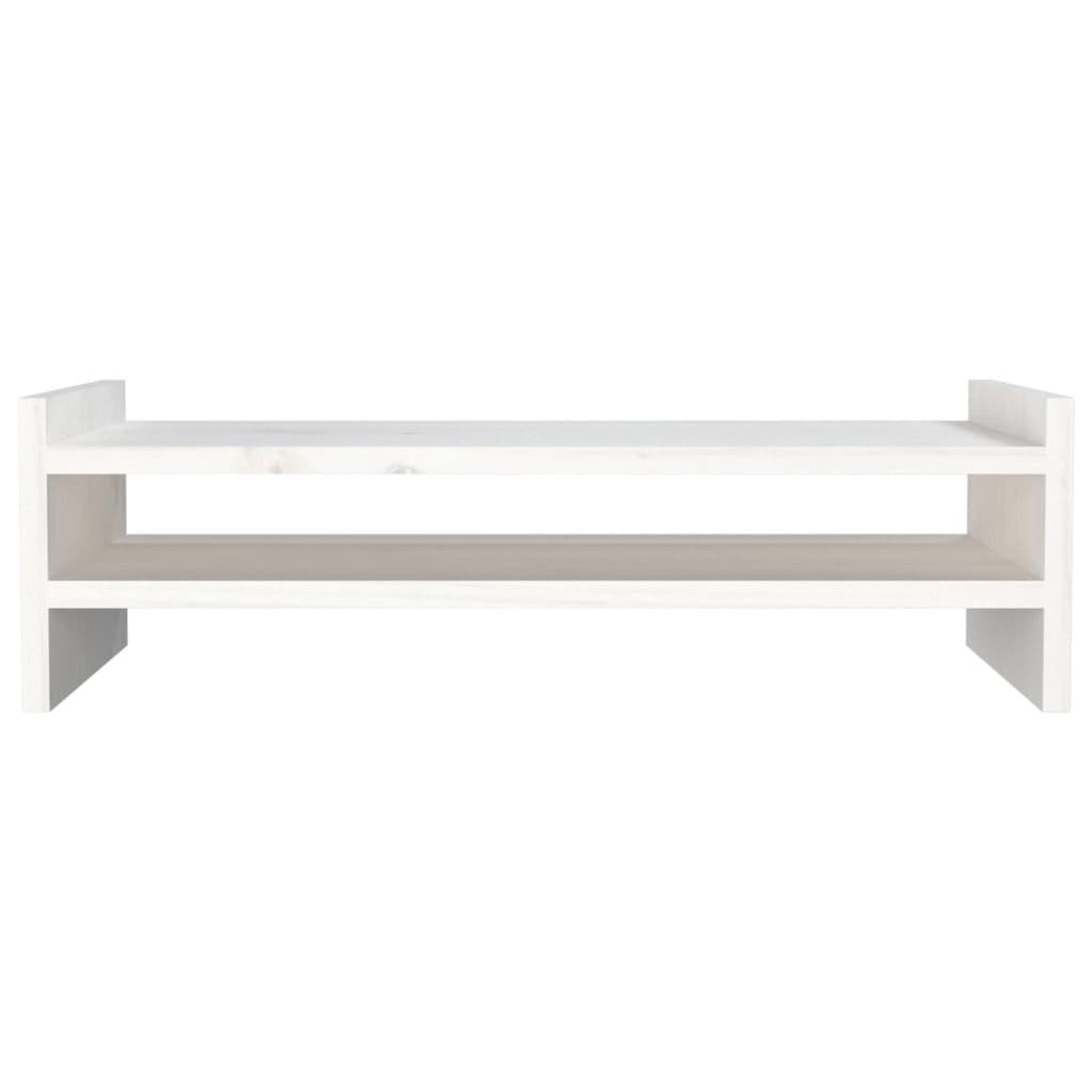 Supporto per Monitor Bianco 50x27x15 cm Legno Massello di Pino cod mxl 61097