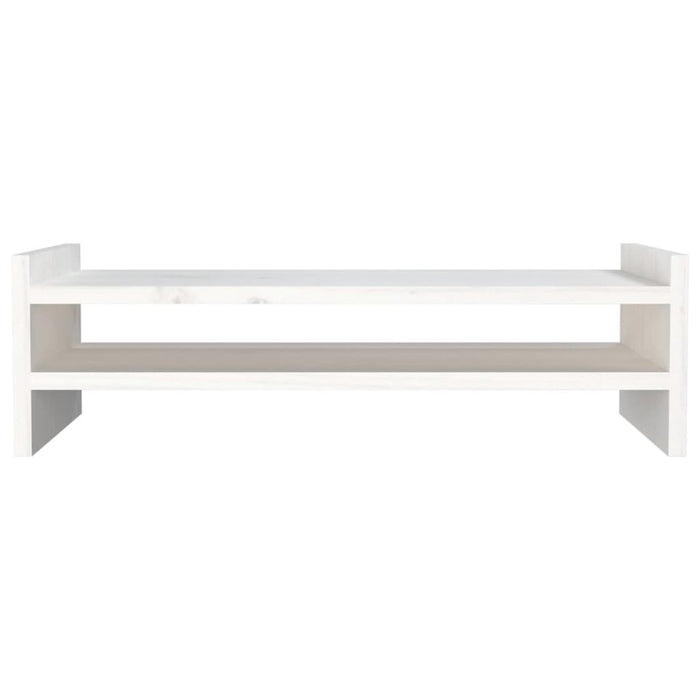 Supporto per Monitor Bianco 50x27x15 cm Legno Massello di Pino cod mxl 61097