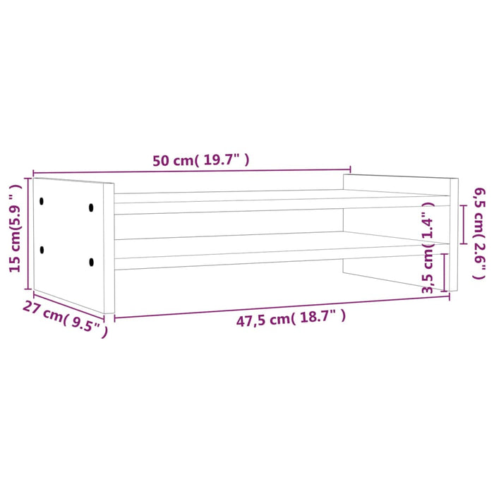 Supporto per Monitor Miele 50x27x15 cm Legno Massello di Pino cod mxl 61910