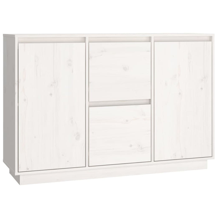 Credenza Bianca 111x34x75 cm in Legno Massello di Pino 814310