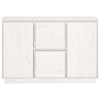 Credenza Bianca 111x34x75 cm in Legno Massello di Pino