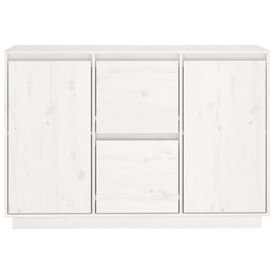 Credenza Bianca 111x34x75 cm in Legno Massello di Pino