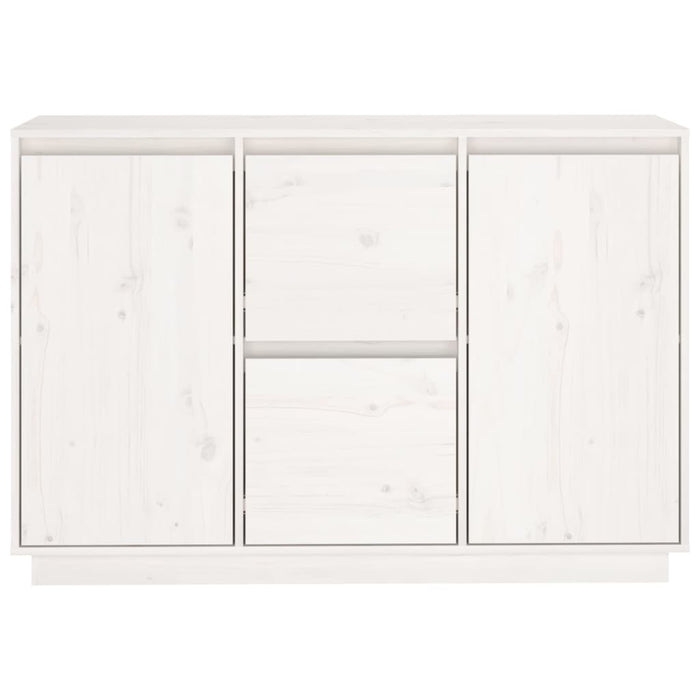 Credenza Bianca 111x34x75 cm in Legno Massello di Pino