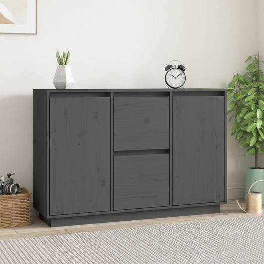 Credenza Grigia 111x34x75 cm in Legno Massello di Pino cod 11201