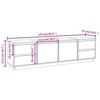 Mobile Porta TV 176x37x47,5 cm in Legno Massello di Pino cod mxl 25075