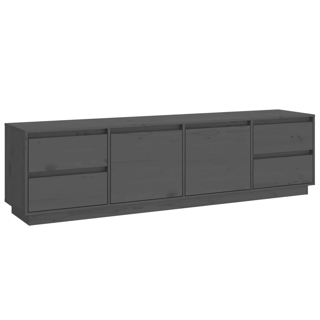 Mobile Porta TV Grigio 176x37x47,5 cm in Legno Massello di Pino cod mxl 23551