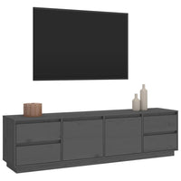 Mobile Porta TV Grigio 176x37x47,5 cm in Legno Massello di Pino cod mxl 23551