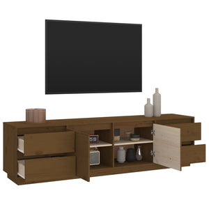 Mobile Porta TV Miele 176x37x47,5 cm in Legno Massello di Pino