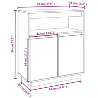 Credenza 70x34x80 cm in Legno Massello di Pino 814384