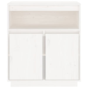 Credenza Bianca 70x34x80 cm in Legno Massello di Pino