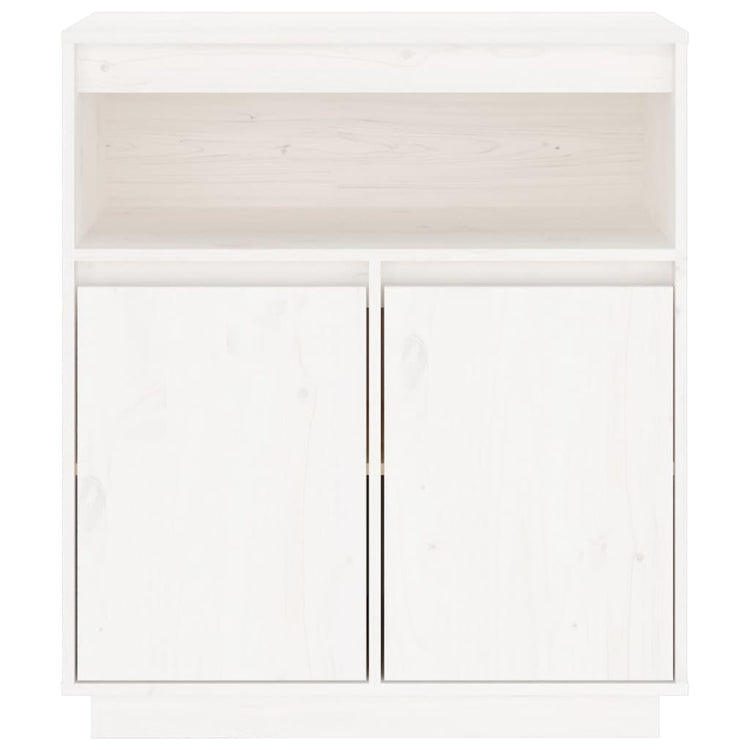 Credenza Bianca 70x34x80 cm in Legno Massello di Pino