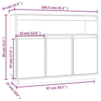 Credenza 104,5x34x80 cm in Legno Massello di Pino cod mxl 14853