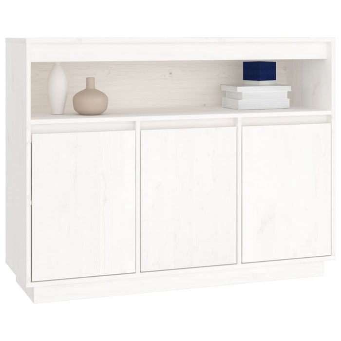 Credenza Bianca 104,5x34x80 cm in Legno Massello di Pino cod mxl 17820