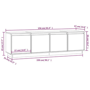 Mobile Porta TV 156x37x45 cm in Legno Massello di Pino