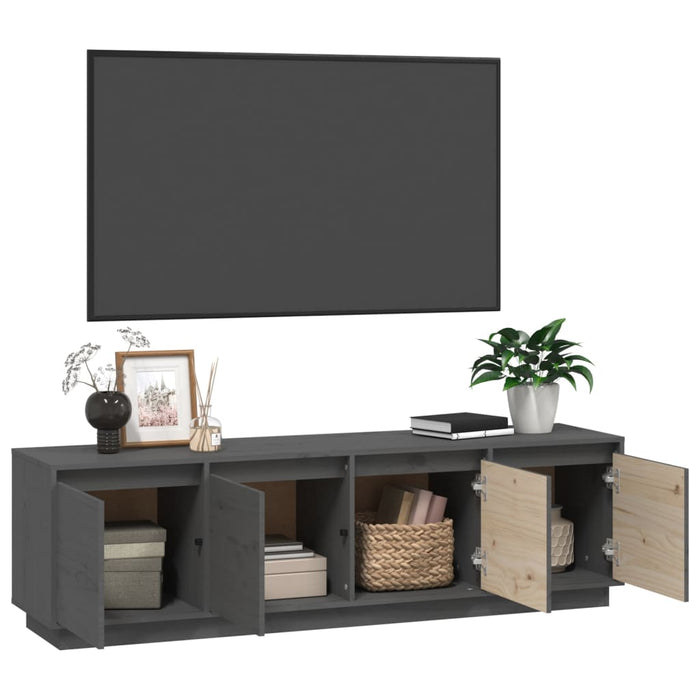 Mobile Porta TV Grigio 156x37x45 cm in Legno Massello di Pino cod mxl 15767