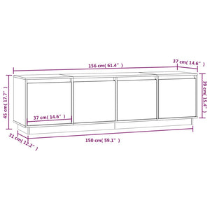 Mobile Porta TV Grigio 156x37x45 cm in Legno Massello di Pino cod mxl 15767