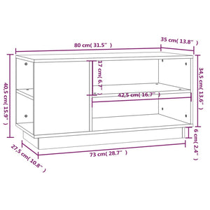 Mobile Porta TV 80x35x40,5 cm in Legno Massello di Pino 814404