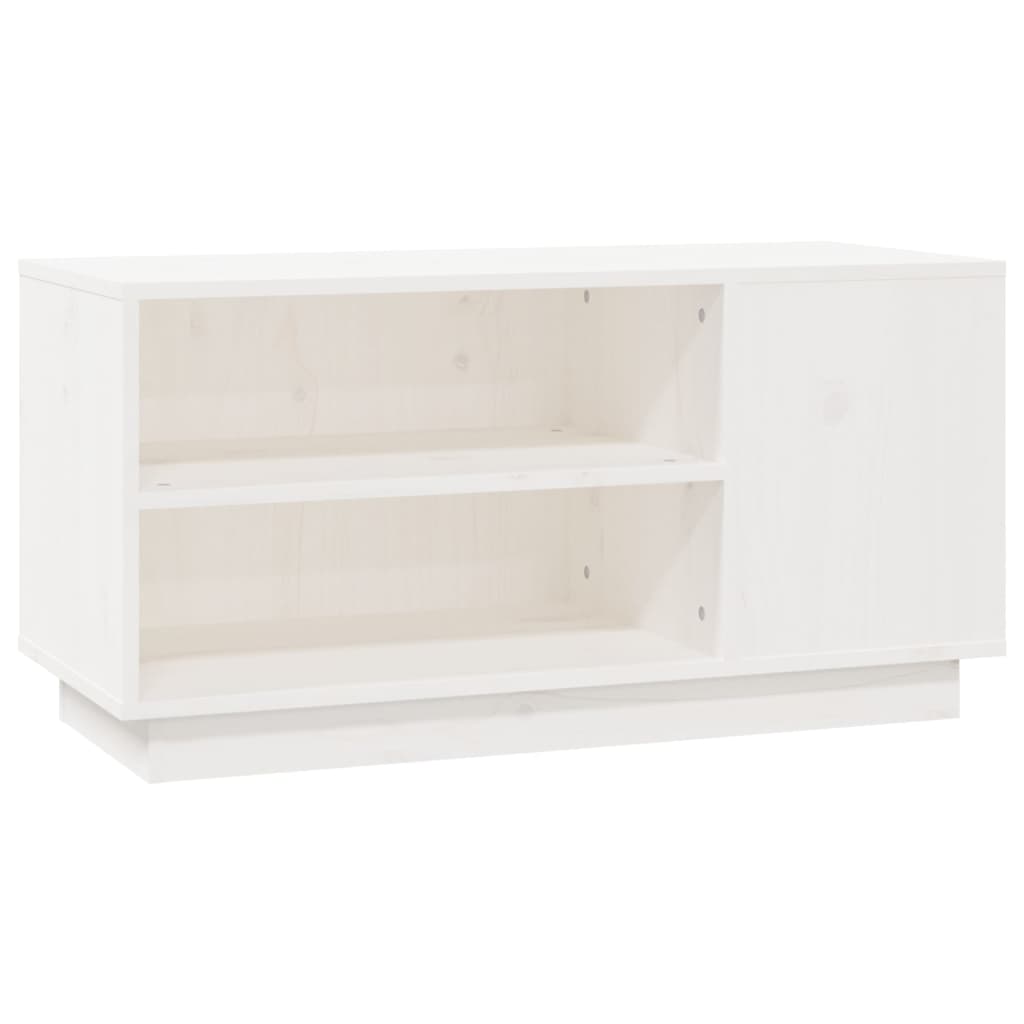 Mobile Porta TV Bianco 80x35x40,5 cm in Legno Massello di Pino cod mxl 26830