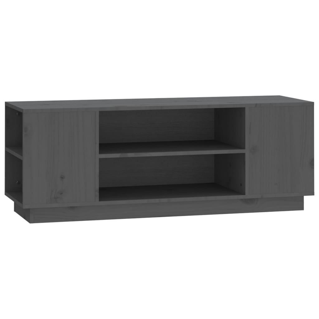 Mobile Porta TV Grigio 110x35x40,5 cm in Legno Massello di Pino cod mxl 26130