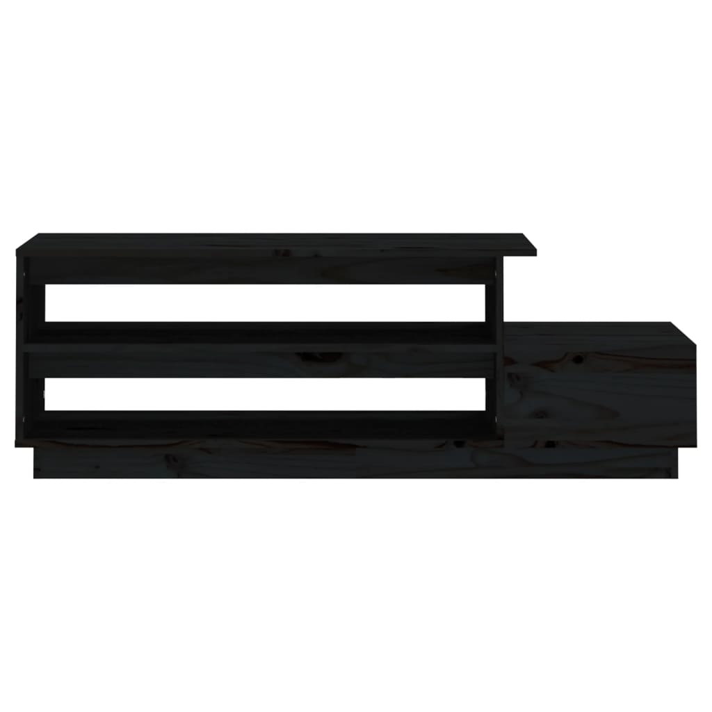 Tavolino da Salotto Nero 120x50x40,5 cm Legno Massello di Pino cod mxl 20222