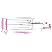 Tavolino da Salotto Nero 120x50x40,5 cm Legno Massello di Pino cod mxl 20222