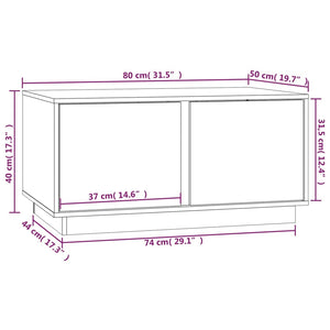 Tavolino da Salotto Grigio 80x50x40 cm Legno Massello di Pino cod mxl 26973