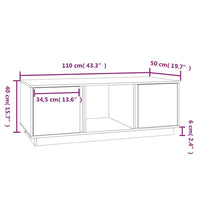 Tavolino da Salotto 110x50x40 cm in Legno Massello di Pino 814424