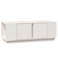 Tavolino da Salotto Bianco 110x50x40 cm Legno Massello di Pino cod mxl 27054