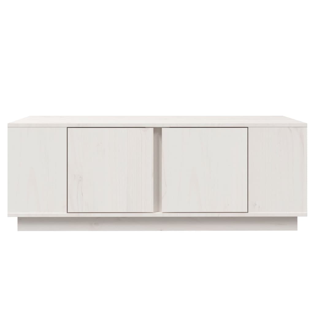 Tavolino da Salotto Bianco 110x50x40 cm Legno Massello di Pino cod mxl 27054