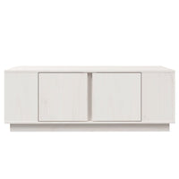 Tavolino da Salotto Bianco 110x50x40 cm Legno Massello di Pino cod mxl 27054