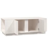 Tavolino da Salotto Bianco 110x50x40 cm Legno Massello di Pino cod mxl 27054