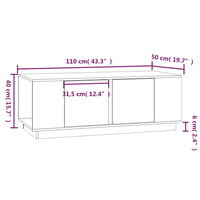 Tavolino da Salotto Bianco 110x50x40 cm Legno Massello di Pino cod mxl 27054