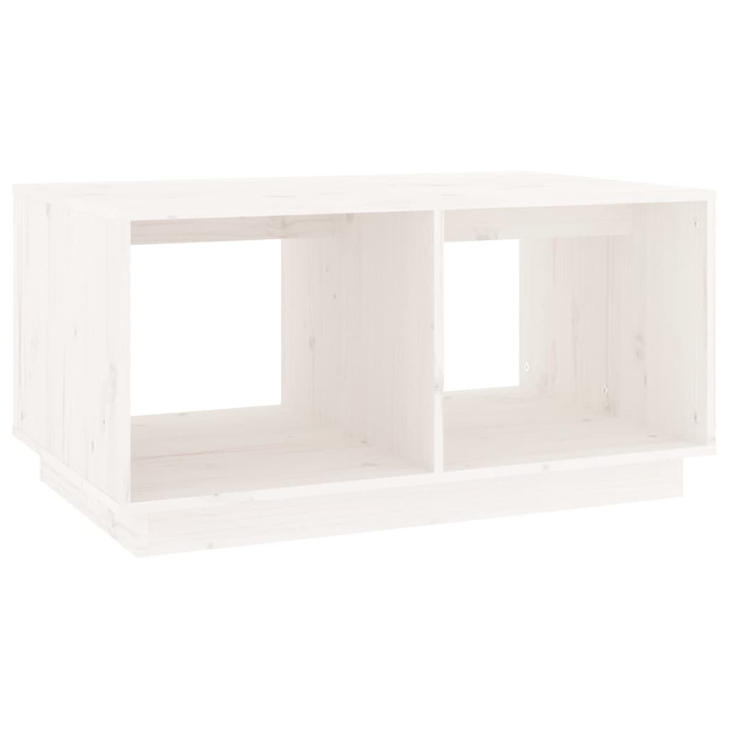 Tavolino da Salotto Bianco 80x50x40 cm Legno Massello di Pino cod mxl 26417