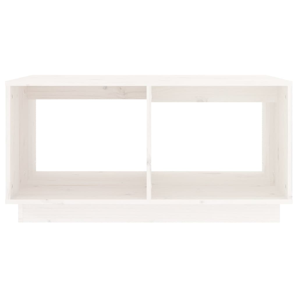 Tavolino da Salotto Bianco 80x50x40 cm Legno Massello di Pino cod mxl 26417