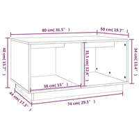 Tavolino da Salotto Miele 80x50x40 cm Legno Massello di Pino cod mxl 26421