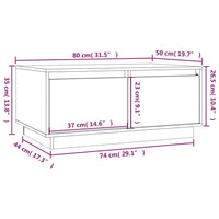 Tavolino da Salotto 80x50x35 cm in Legno Massello di Pino cod 11234