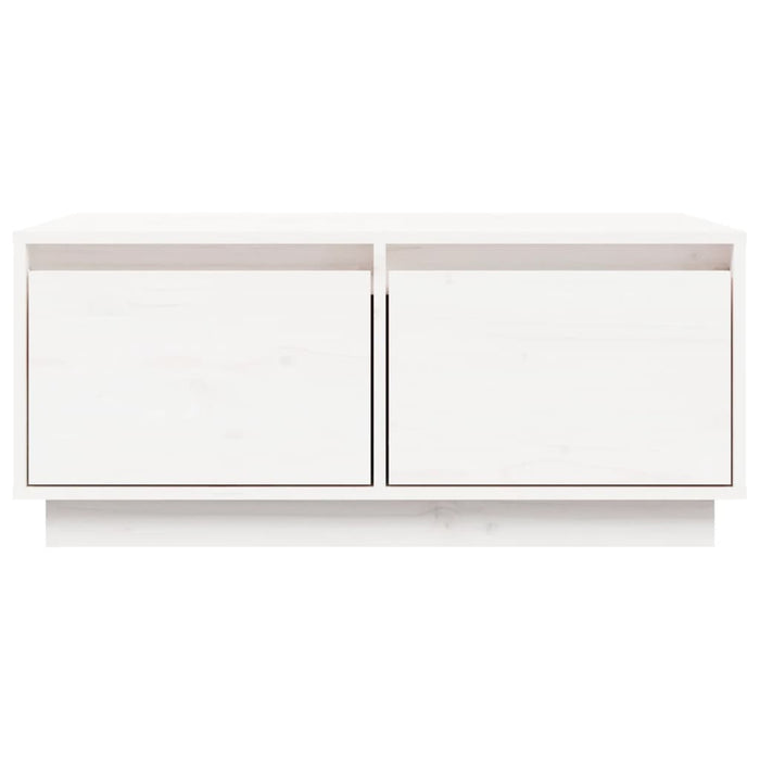 Tavolino da Salotto Bianco 80x50x35 cm Legno Massello di Pino