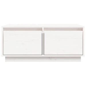 Tavolino da Salotto Bianco 80x50x35 cm Legno Massello di Pino cod 11235