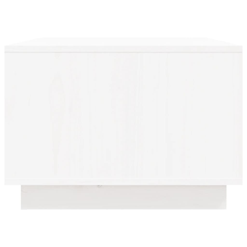 Tavolino da Salotto Bianco 80x50x35 cm Legno Massello di Pino cod 11235