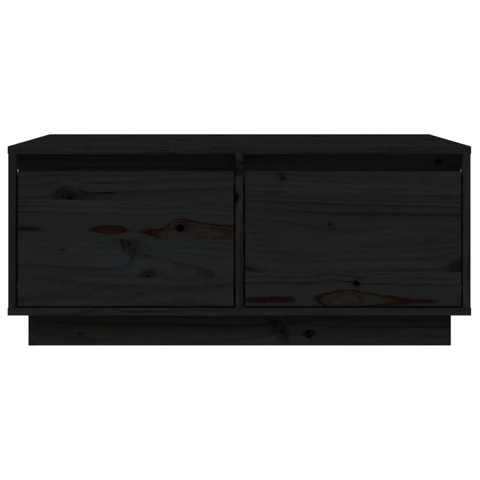 Tavolino da Salotto Nero 80x50x35 cm Legno Massello di Pino