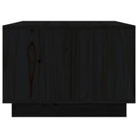 Tavolino da Salotto Nero 80x50x35 cm Legno Massello di Pino