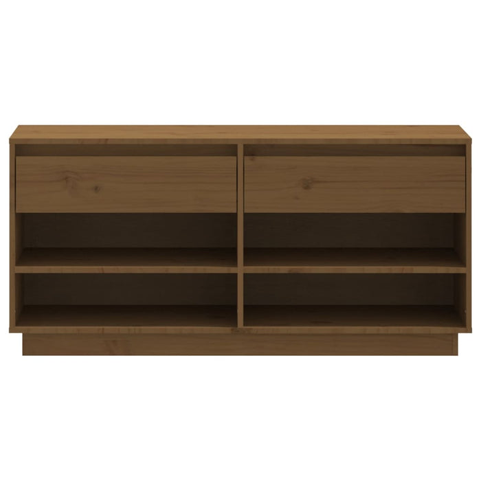 Scarpiera Miele 110x34x52 cm in Legno Massello di Pino cod 11341