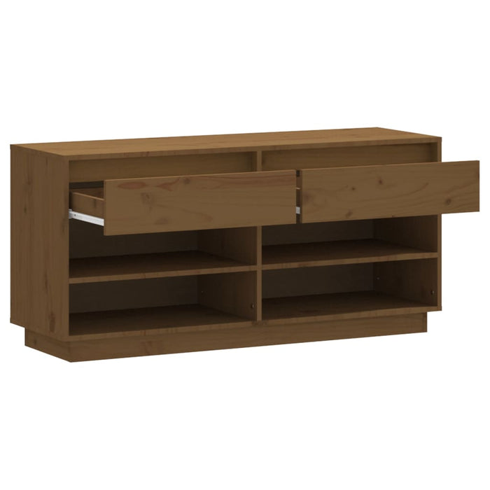 Scarpiera Miele 110x34x52 cm in Legno Massello di Pino cod 11341