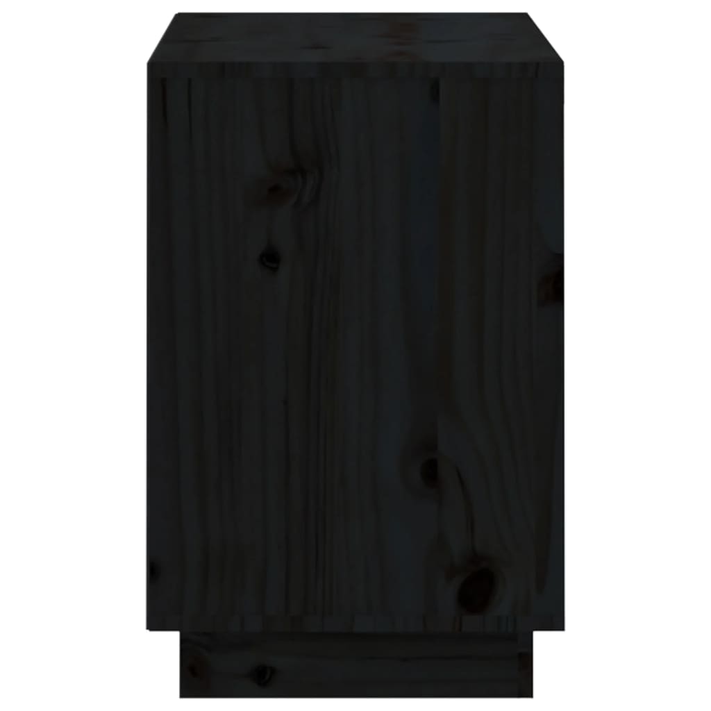 Scarpiera Nera 110x34x52 cm in Legno Massello di Pino 814448