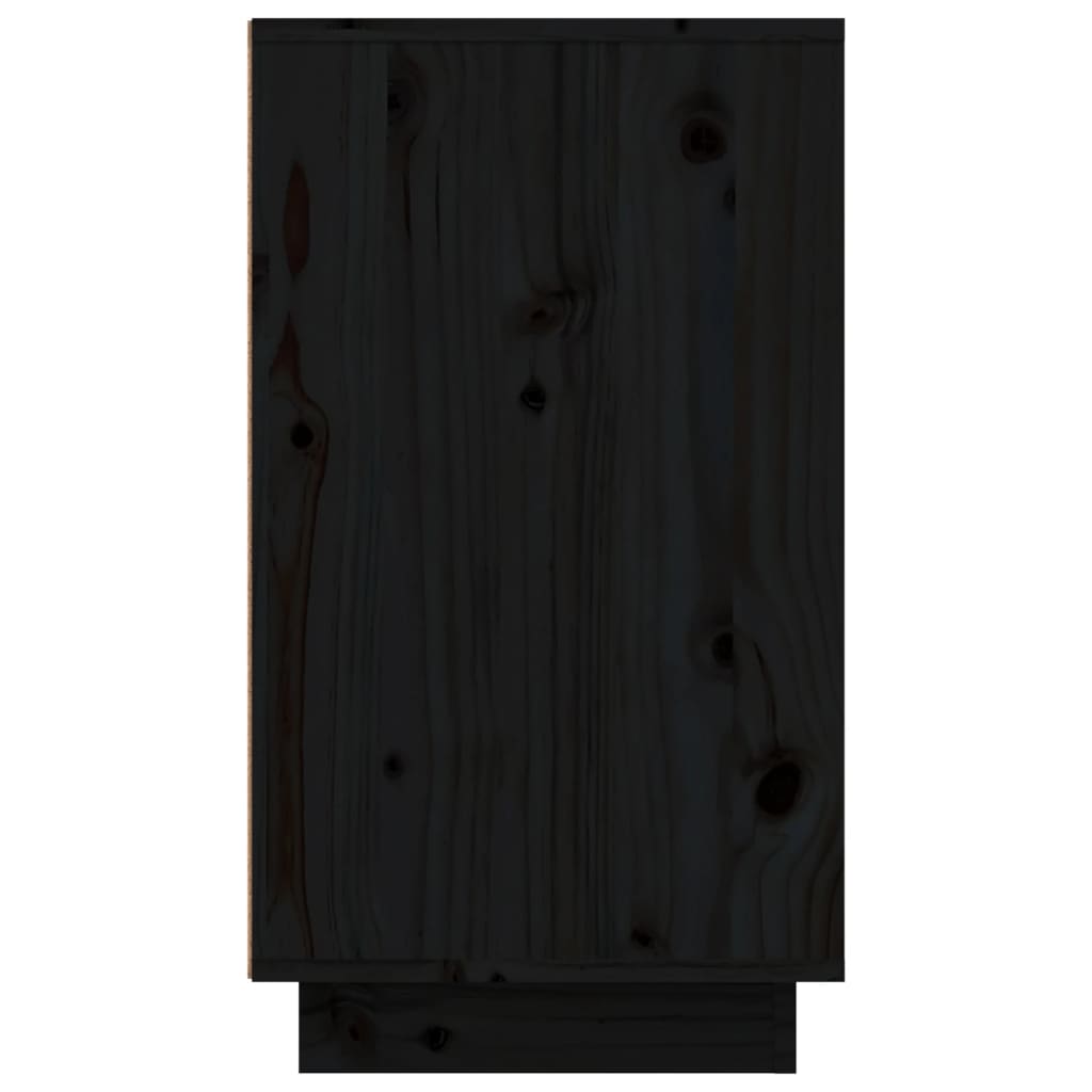 Scarpiera Nera 110x34x61 cm in Legno Massello di Pino 814453