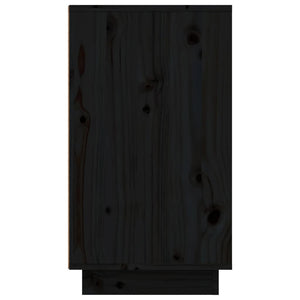 Scarpiera Nera 110x34x61 cm in Legno Massello di Pino 814453