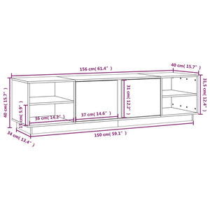 Mobile Porta TV 156x40x40 cm in Legno Massello di Pino 814454