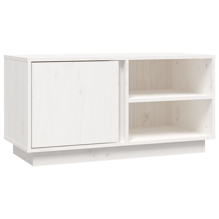 Mobile Porta TV Bianco 80x35x40,5 cm in Legno Massello di Pino cod mxl 15928