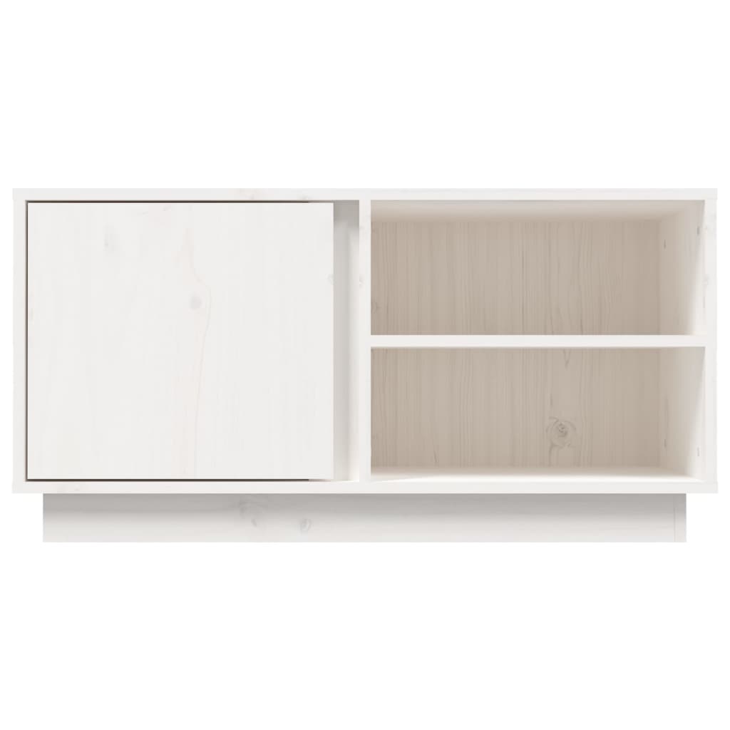 Mobile Porta TV Bianco 80x35x40,5 cm in Legno Massello di Pino cod mxl 15928