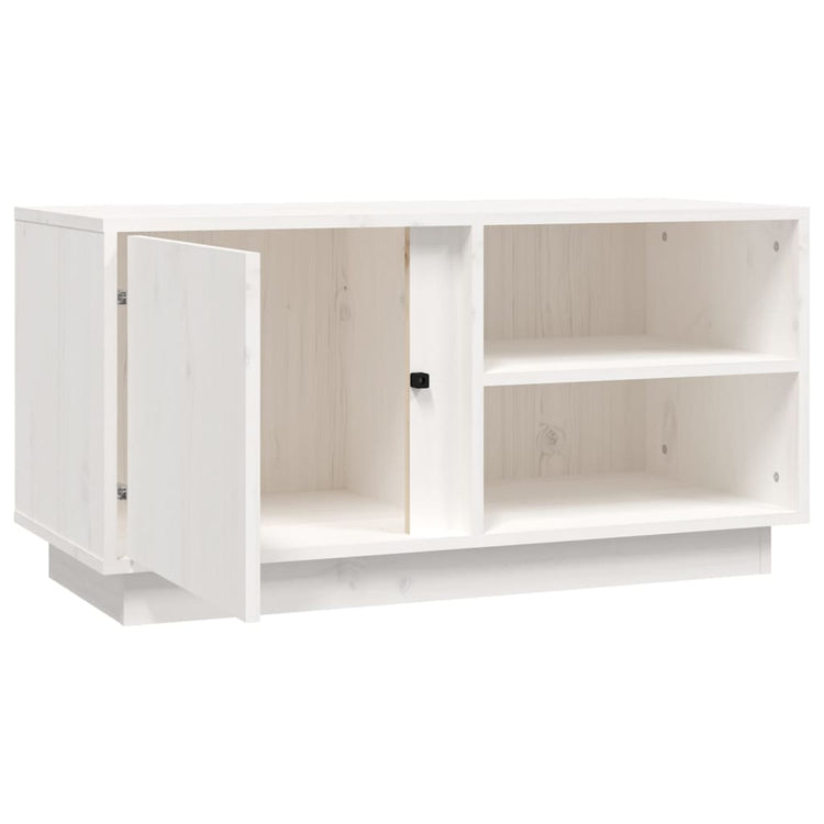 Mobile Porta TV Bianco 80x35x40,5 cm in Legno Massello di Pino cod mxl 15928